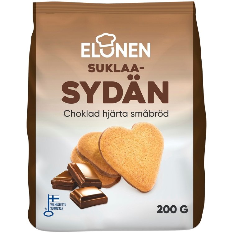 Elonen Chocolate Heart Cookies 200g