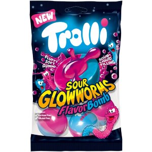 Trolli Flavor Bomb Sour Glowworms Candy Bag 75g