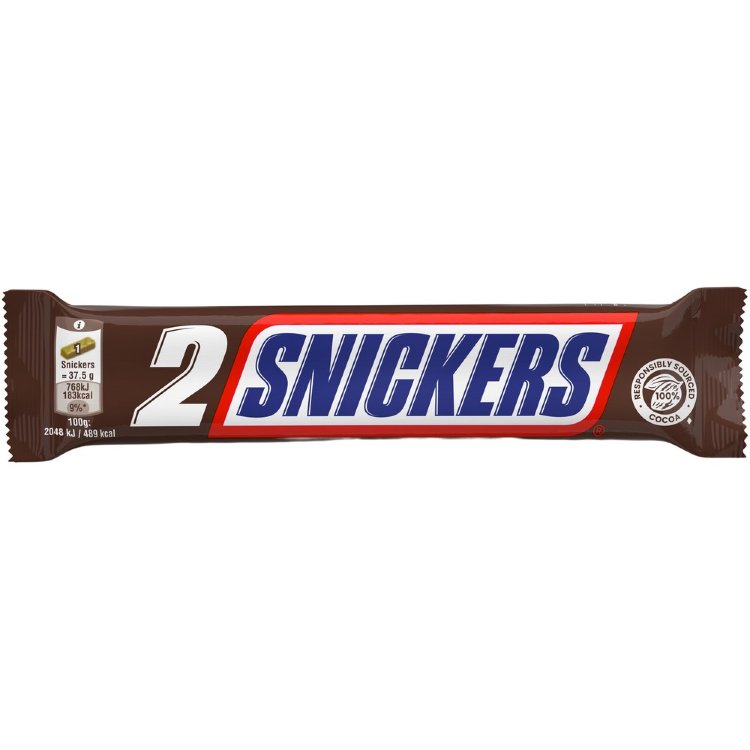 Snickers 2pack chocolate bar 75g