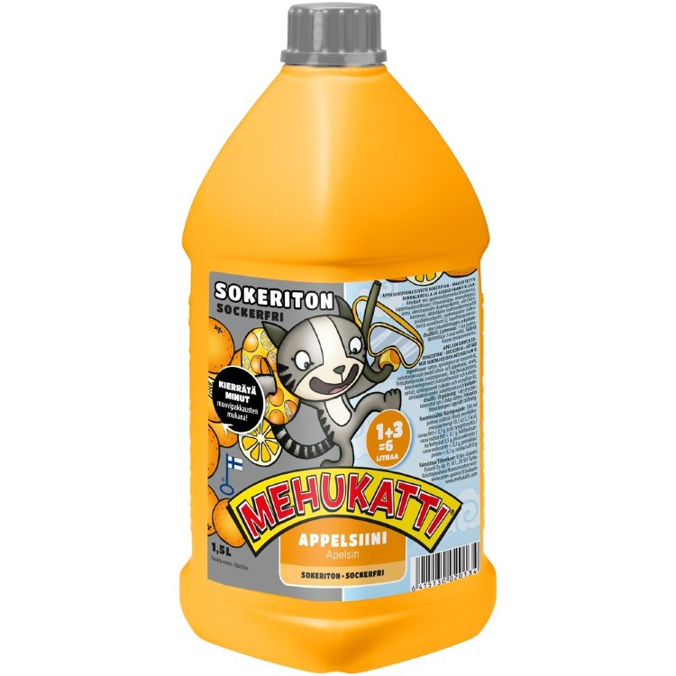 Mehukatti Sugar-Free Orange Juice Drink Concentrate 1+3 1.5 L