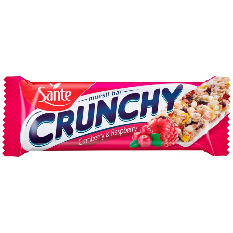 Sante Crunchy Snack Bar Cranberry-Raspberry with Vanilla 40g