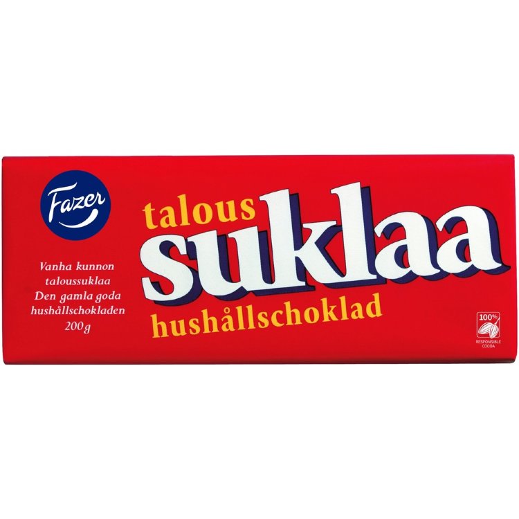 Fazer Taloussuklaa Dark Chocolate Bar 200g