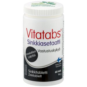 Vitatabs Zinc Acetate Zinc Tablet Licorice 60 Tabs
