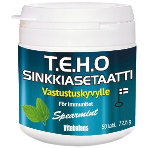 Teho Zinc Acetate 50 Tabs. Lozenges Spearmint