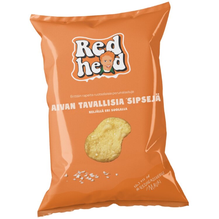 Redhead potato chips completely ordinary chips (with four different salts) 150g