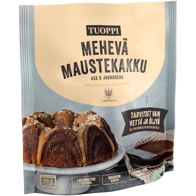 Tuoppi Moist Spice Cake 450 g Flour Mix Lactose-Free