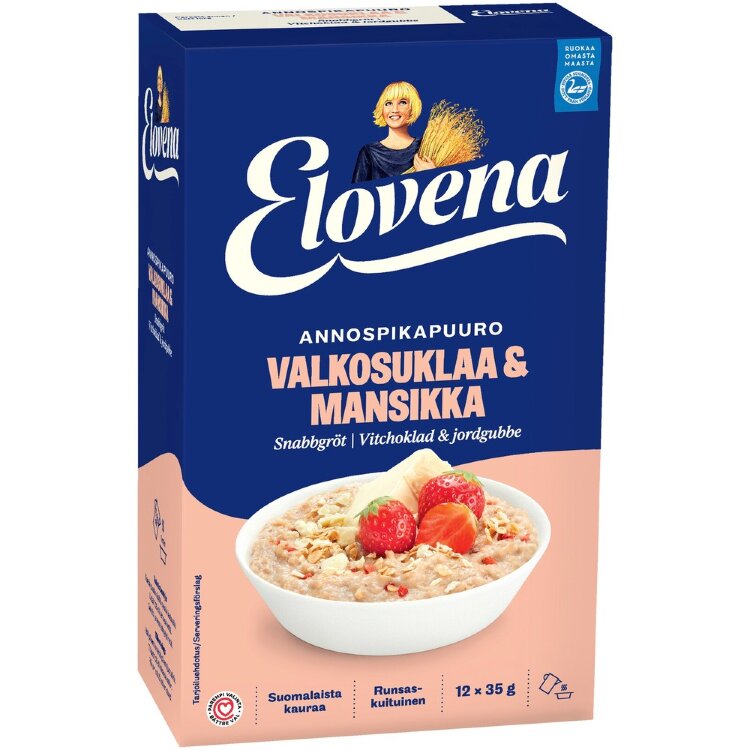 Elovena 420g White Chocolate & Strawberry Instant Oatmeal