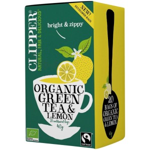 Clipper Lemon Flavored Organic Green Tea 40g / 20 Bags