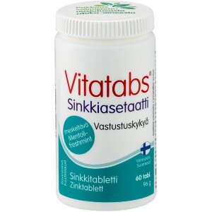 Vitatabs Zinc Acetate Zinc Tablet Menthol-Freshmint 60 Tabs