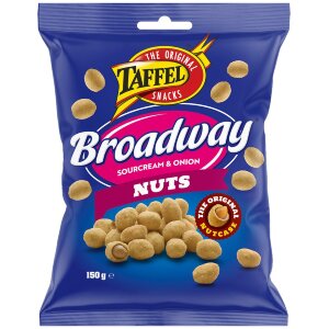 Taffel Broadway Nuts Sourcream & Onion Coated Peanuts 150g