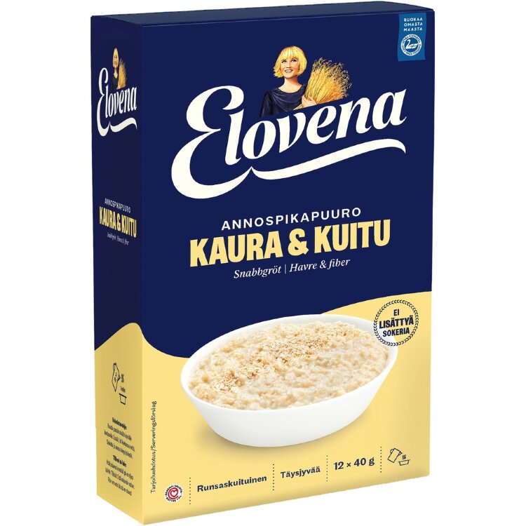 Elovena 480g Oat & Fiber Portion Instant Porridge