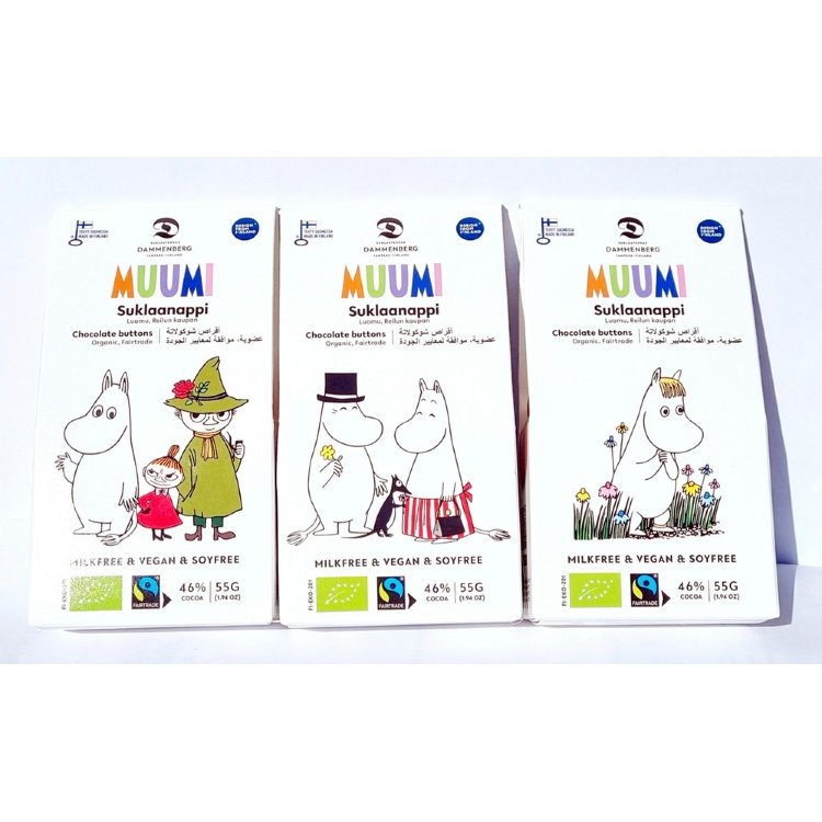 Dammenberg Moomin Organic, Fair Trade Chocolate Button 55g