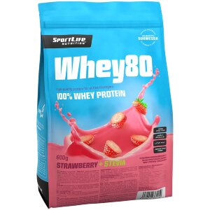 SportLife Nutrition Whey80 600g Strawberry Whey Protein Powder