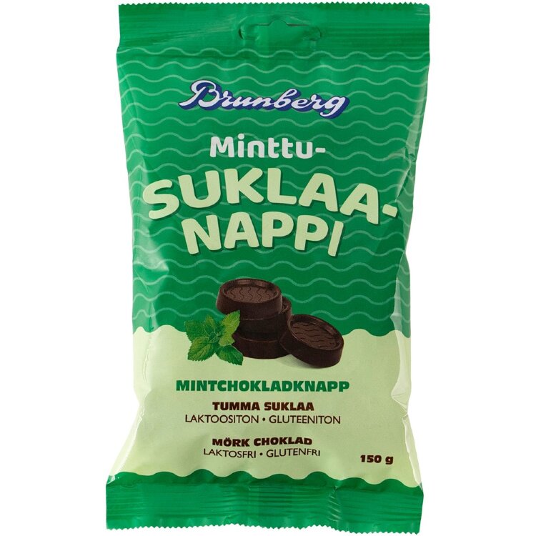 Brunberg Dark Mint Chocolate Button 150g