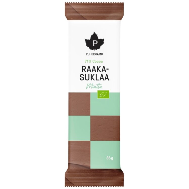 Puhdistamo Organic Raw Chocolate Bar Mint 36 g