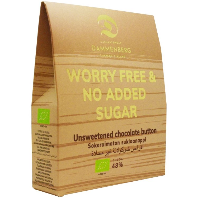 Dammenberg 48% Organic, Vegan, Soy-Free, Sugar-Free Chocolate Bar 90g