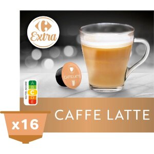 Carrefour Extra Cafe Latte Coffee Capsules 16pcs
