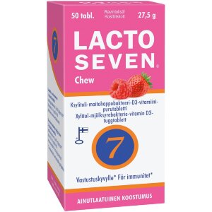 Lacto Seven Chew Xylitol-Lactic Acid Bacteria-D3 Vitamin Chewable Tablet 50 Tabs.