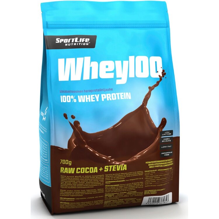 SportLife Nutrition Whey100 700g raw cocoa whey protein powder