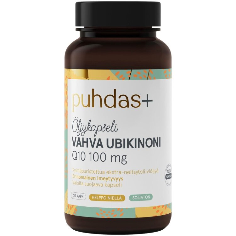 Puhdas+ Strong Ubiquinone Q10 100 mg Oil Capsule 60 Caps