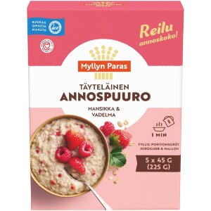 Myllyn Paras Creamy Portion Porridge Strawberry & Raspberry 5x45g