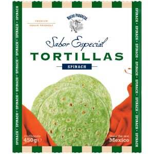 Nuevo Progreso Special Flavor Tortillas Spinach Isot Pinaattitortillat 6pcs 450g Bag