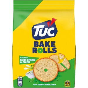 TUC Bake Rolls Sour Cream & Onion Bread Chips 150g