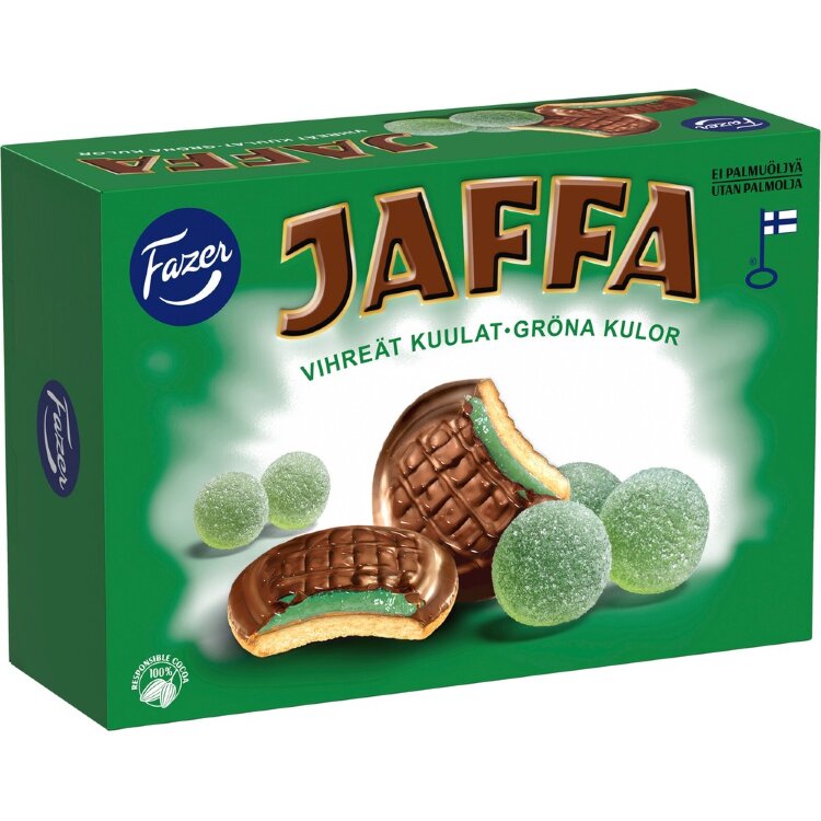 Fazer Jaffa Green Balls Pastry Biscuit 300g