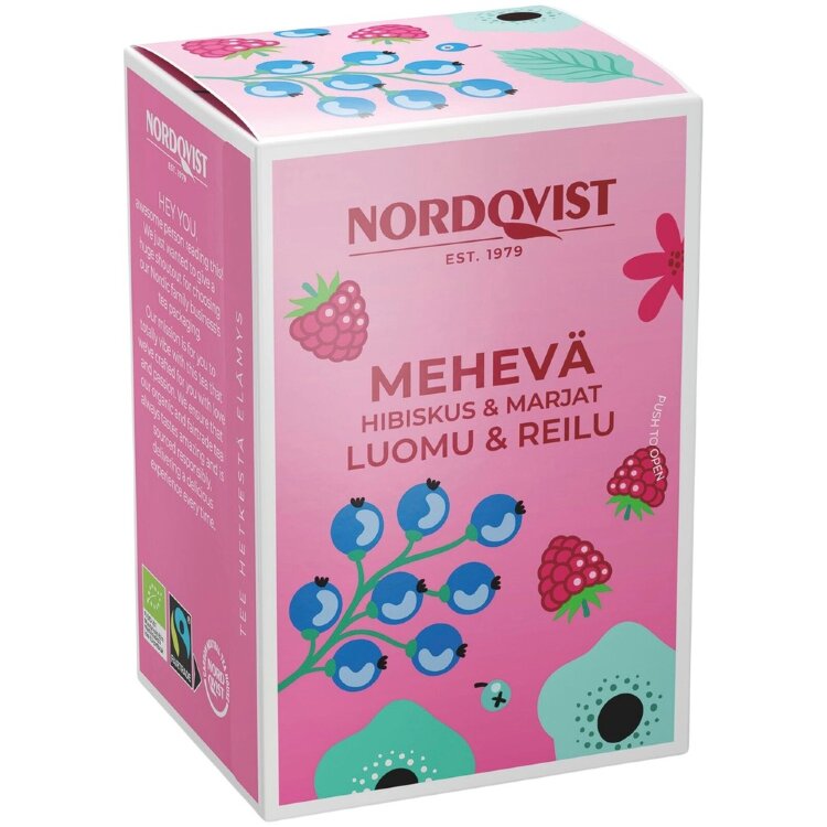 Nordqvist Mehevä hibiskus & marjat 20 x 1,75 g, luomu & Reilu kauppa
