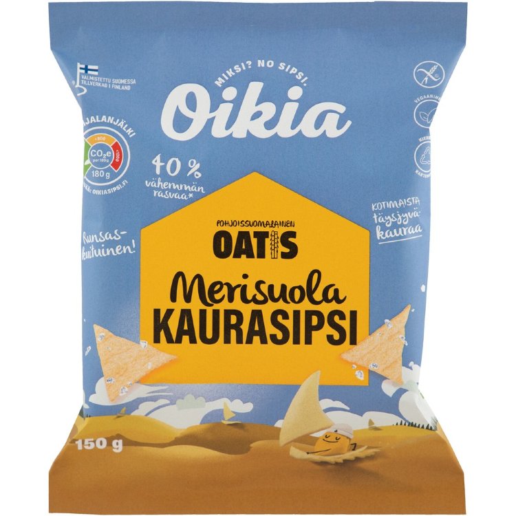 Oikia Oatis Sea Salt Oat Snack 150g