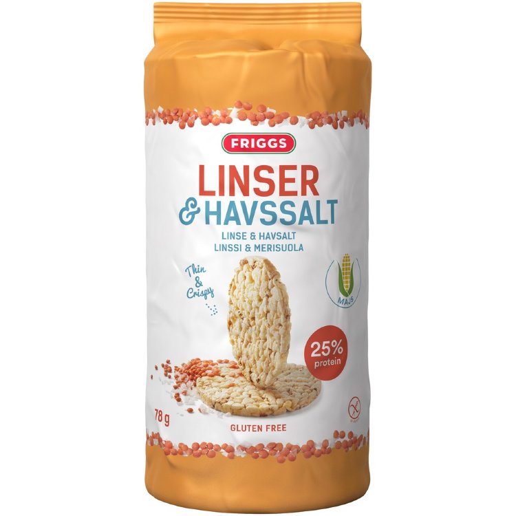 Friggs Gluten-Free Corn Cake Lentil & Sea Salt 78g