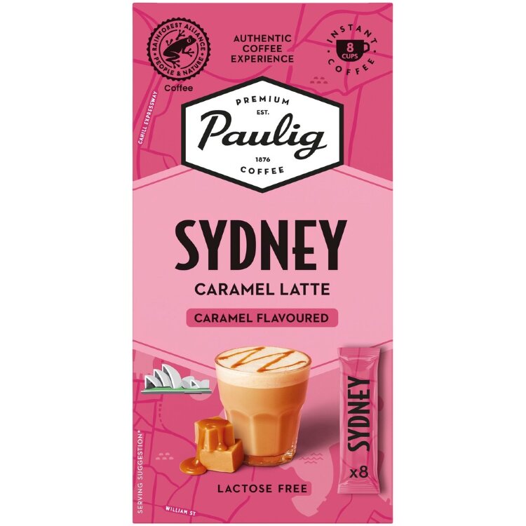 Paulig Sydney Caramel Latte Coffee Drink Powder 8x16.5g