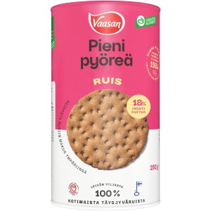 VAASAN SMALL ROUND Rye 250g whole grain rye crispbread
