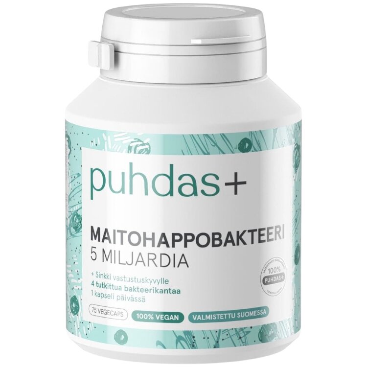 Puhdas + Lactic Acid Bacteria 5 Billion 75 Capsules