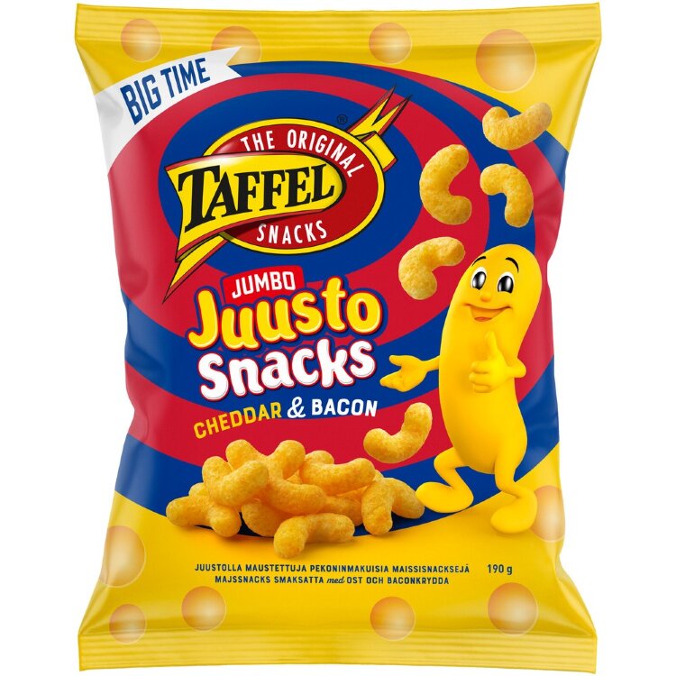 Taffel Jumbocheese Bacon & Cheddar Flavored Cheese Snacks 190g