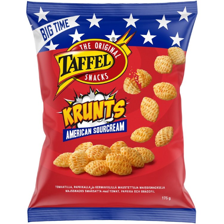 Taffel Krunts American sourcream flavored corn chips 175g