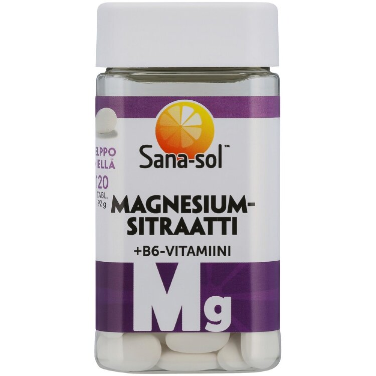 Sana-sol Magnesium Citrate + B6 Vitamin Tablet Dietary Supplement 120tbl
