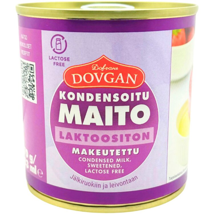 Dovgan Lactose-Free Condensed Milk, Sweetened 370 g / 283 ml
