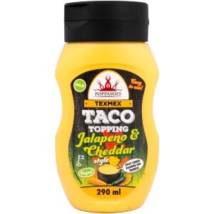 Poppamies Texmex Taco Topping Jalapeno & Cheddar Style Seasoning Sauce 290ml