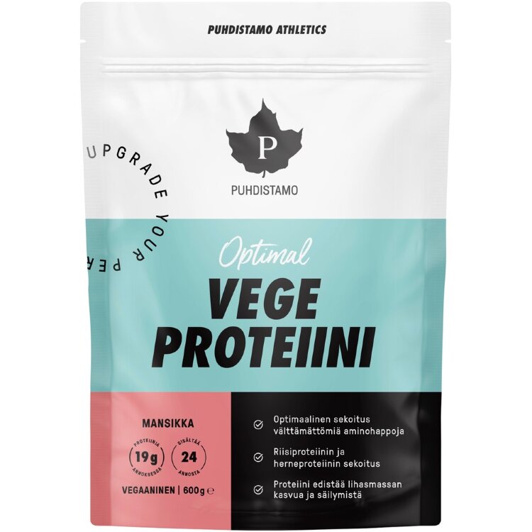 Puhdistamo Athletics Optimal Vege Protein Powder Strawberry 600 g