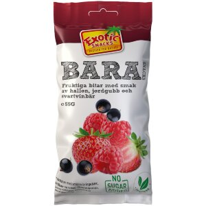 Exotic Snacks BARA Fruit Pieces With Strawberry & Raspberry & Blackcurrant 55g