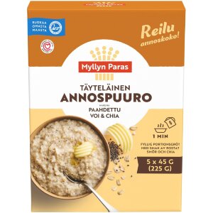 Myllyn Paras Creamy Portion Porridge Flavor Roasted Butter & Chia 5x45g