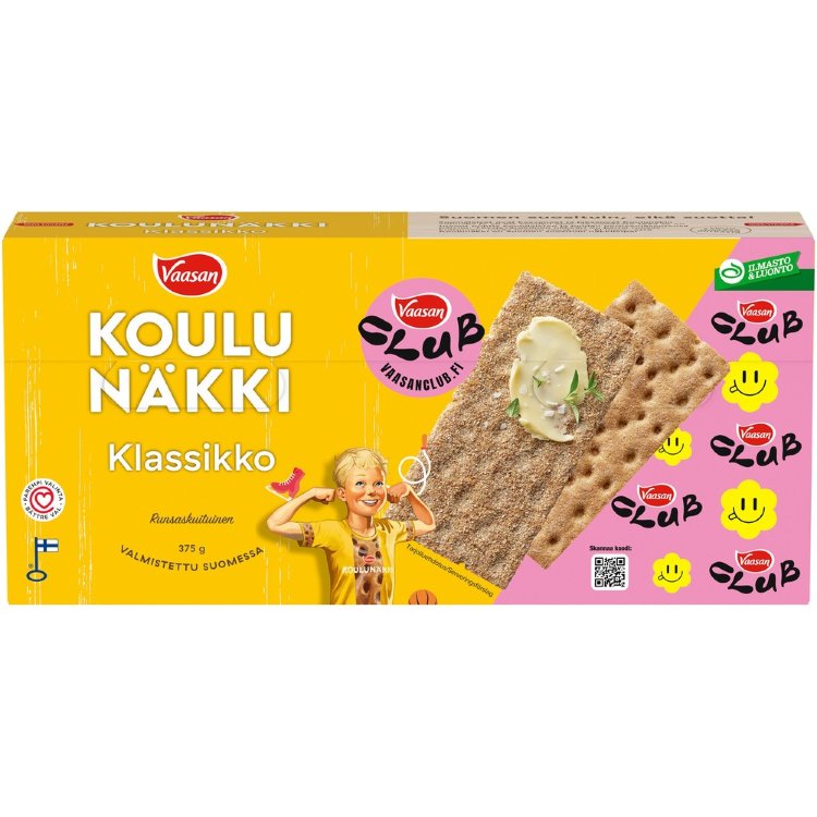 VAASAN SCHOOL SNACK Classic 375 g Whole grain rye crispbread