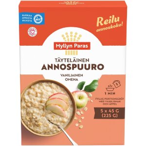 Myllyn Paras Full-Bodied Serving Porridge Vanilla Apple 5x45g