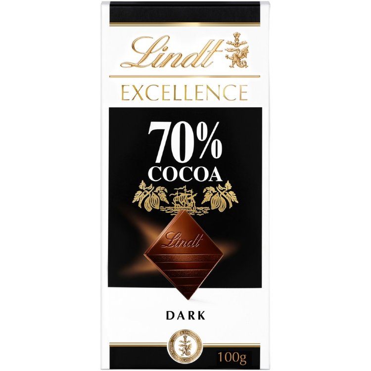 Lindt Excellence 70% Dark Chocolate Bar 100g