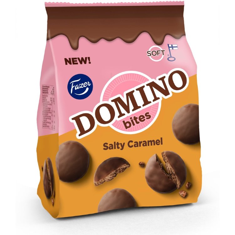 Fazer Domino Bites Salty Caramel Treat Cookie 185g