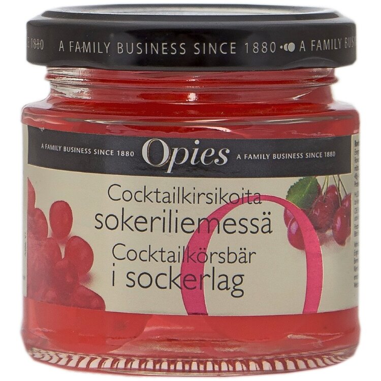 Opie's Cocktail Cherries In Sugar Syrup 130/70g