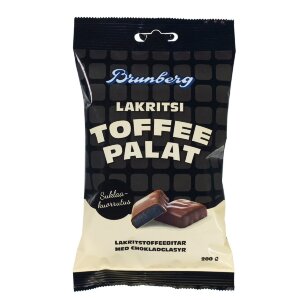 Brunberg Chocolate-Covered Licorice Toffee Pieces 200g