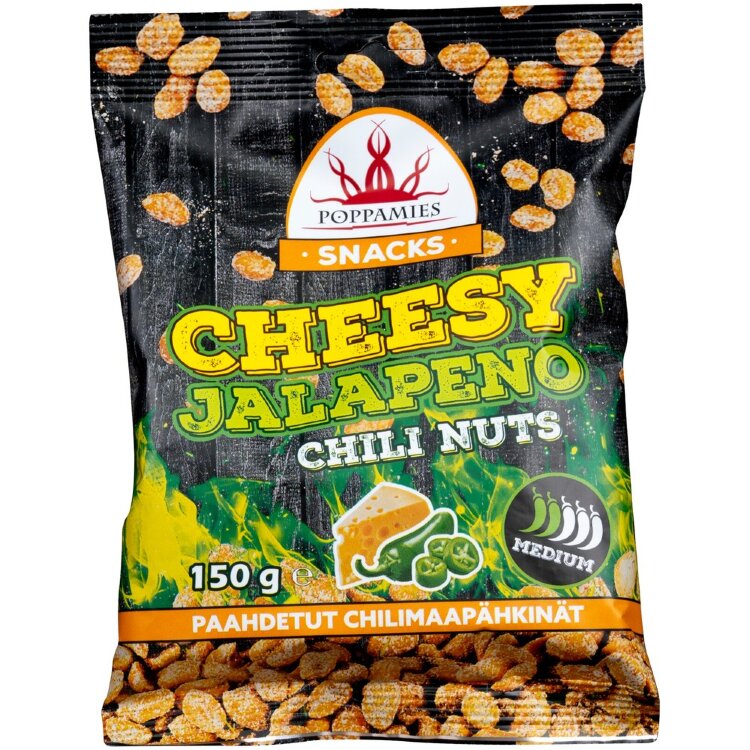 Poppamies Snacks Cheesy Jalapeno Chili Nuts Peanuts 150g