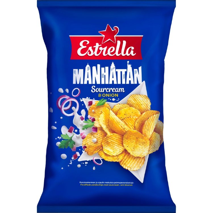 Estrella Manhattan Sourcream & Onion Sipsi 275g
